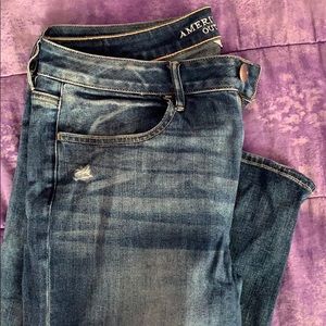 High Rise American Eagle Ripped Jeggings